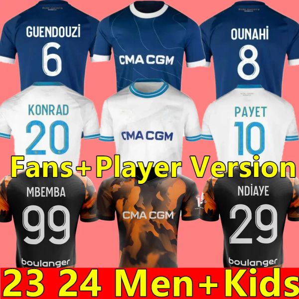 2023 2024 maillot camisas de futebol pé CUISANCE GUENDOUZI ALEXIS PAYET CLAUSS camisas de futebol homens crianças VERETOUT sob Vitinha fãs jogador