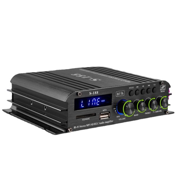 Prozor S-188 amplificador de alta fidelidade estéreo bluetooth 2.1 ch amplificador potência áudio baixo controle agudos leitor música som alto-falante amp 90w