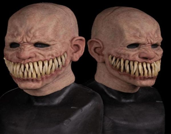 Máscaras de festa Adulto Horror Truque Brinquedo Assustador Prop Látex Máscara Diabo Face Capa Terror Assustador Prático Joke para Halloween Prank Toys9716661