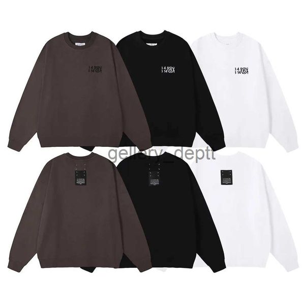 Mens Hoodies Moletons Margiela Nova Primavera e Outono Casal M6 Números Bordados Feitos À Mão Quatro Cantos Etiqueta Solta Em Torno Do Pescoço Homens E Mulheres Sweatshir J231006