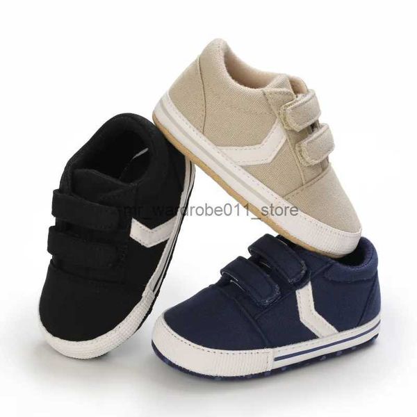 Primeiros caminhantes venda quente sapatos de bebê clássico macio sola sapatos recém-nascidos moda casual sapatos esportivos infantil criança cor sólida tiras berço sapatos q231006