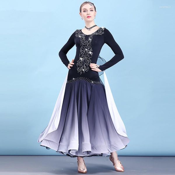 Sahne Giyim Kadınlar Modern Dans Rekabet Kostümleri Balo Salonu Elbise Yüksek Derece Performans Üniformaları Vals Thango Rumba Etek MQ287