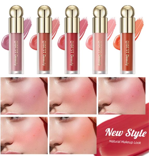 QIBEST Beauty Liquid Blush Stick Pigment Anhaltende natürliche flüssige Konturierung für Gesichtsrouge Wangentönung Pfirsichcreme Rouge Make-up