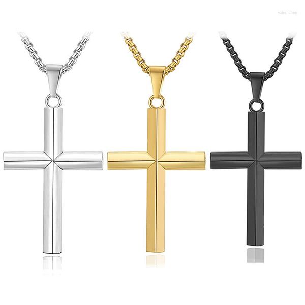 Anhänger Halsketten Megin D Edelstahl Titan Einfache Ins Hip Hop Kreuz Kragen Ketten Halskette Für Männer Frauen Paar Geschenk Jewel