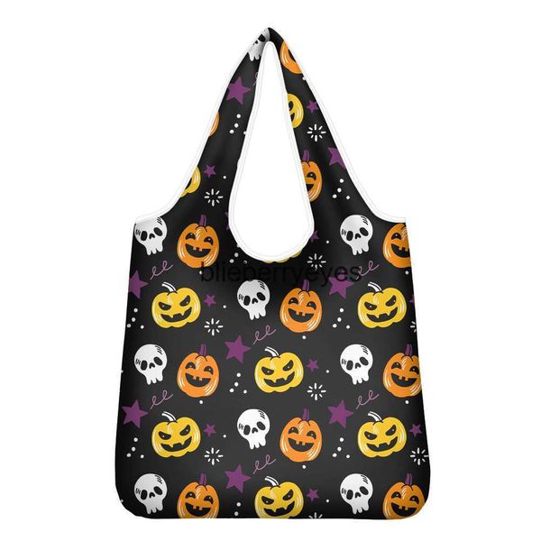 Totes Fashion Bag Pequenas Flores Fragmentadas Halloween Abóbora Aranha Personalizada Cross Shopping Bagblieberryeyes