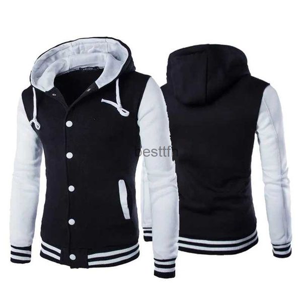 Jaquetas masculinas Primavera Outono Homens Hoodies Jaqueta Menino Beisebol Hoodies Casaco Moda Streetwear Slim College Varsity Marca Elegante Veste HommeL231006