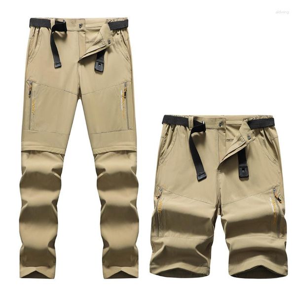 Мужские брюки, съемные быстросохнущие мужские ветрозащитные уличные дышащие водонепроницаемые брюки-карго для альпинизма, треккинга, прямая уличная одежда-карго для мужчин