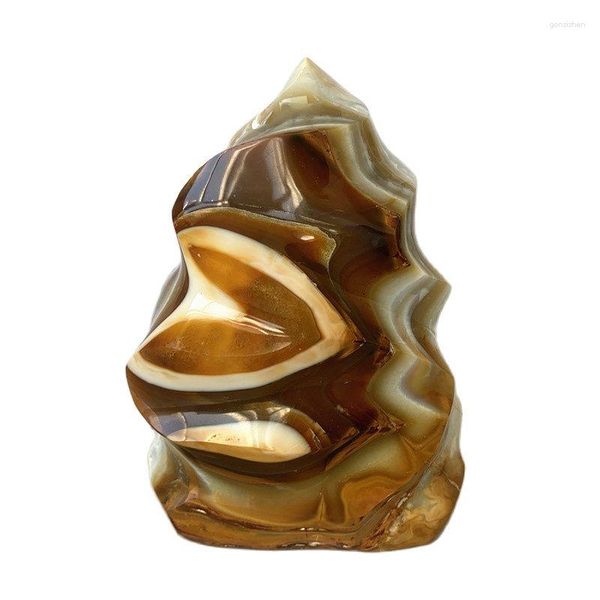 Statuette decorative in pietra naturale floreale agata punto di cristallo fiamma a forma libera display decorazioni per la casa ornamenti meditazione spirituale Reiki