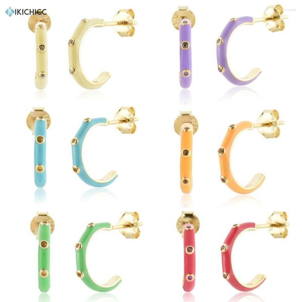 Orecchini pendenti KIKICHICC Argento sterling 925 Oro colorato Piercing Criolla PARTY Huggies Rock Punk Donna Matrimonio di lusso Natale