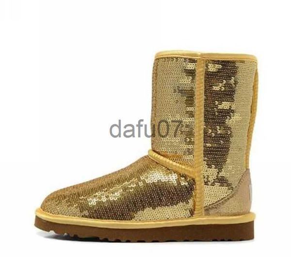 Botas quentes mulheres botas glitter lantejoulas wgg clássico designer neve botas de inverno tornozelo mini curto joelho brilhos botão bling boot direto x1006