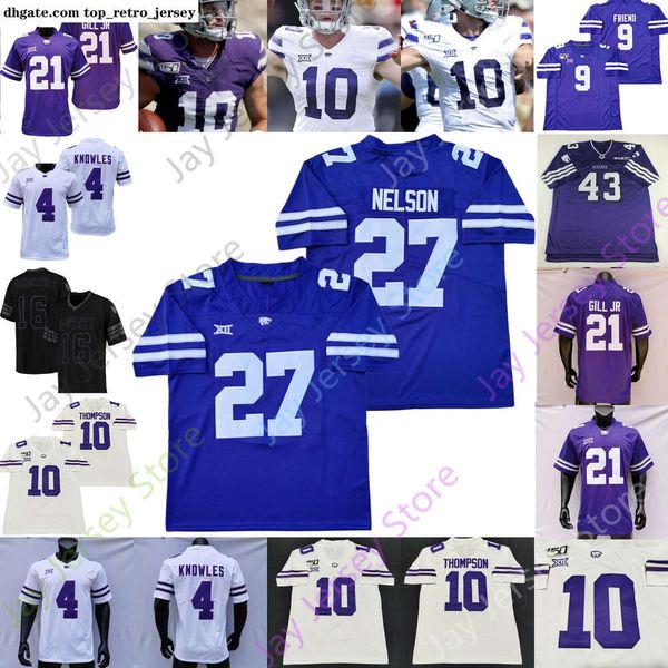 American Wear Kansas State Wildcats KSU Maglia da calcio NCAA College Adrian Martinez Deuce Vaughn Cincere Mason Austin Moore Giddens Knowles N