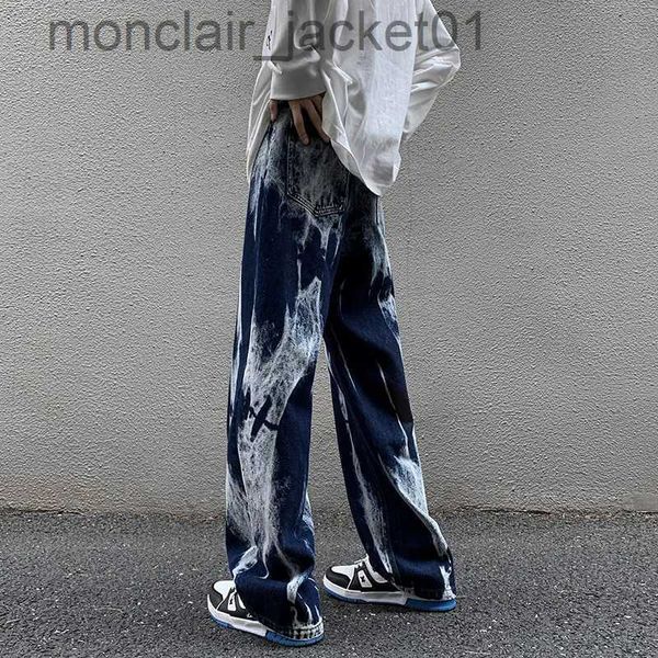 Jeans da uomo Jeans tie-dye Pantaloni da uomo High Street in denim dritto Uomo Baggy Fashion Trend Jean Pantaloni da uomo Pantaloni a gamba larga BF Abbigliamento J231006