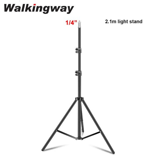 Tripés Walkway Pogal Light Stand Tripé portátil com 14 parafusos para Softbox LED Ring Phone Camera Laser Level Projector 231006