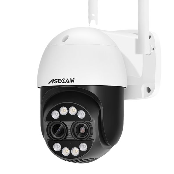 8mp lente dupla 2.8mm -12mm 8x zoom 4k ptz ip wifi câmera ao ar livre ai rastreamento humano cctv áudio segurança vigilância por vídeo