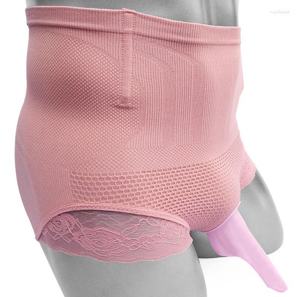 Unterhosen Sissy Höschen mit Penis Beutel Mode Designer Body Shaper Hüfte Bauch Slips Männliche Hohe Taille Unterwäsche Männer Höschen