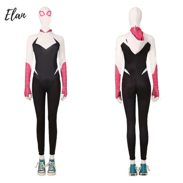 Sexy Frau Zentai Anzug Cosplay Kostüm Komplettset mit Overall Maske Schuhe Erwachsene Frauen Gwen Cosplay Body Halloween Kostüm