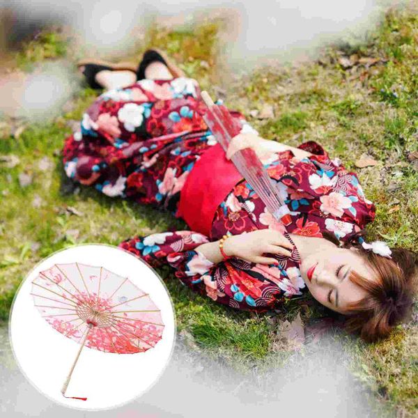 Şemsiyeler Yağ Kağıdı Şemsiye Tuval Narin Festival Dekoru Çiçek Klasik Po Prop Sahnesi Benzersiz Japon Çince