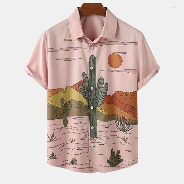 Мужские повседневные рубашки Гавайская роскошная дизайнерская социальная формальная рубашка Одежда больших размеров River Элегантная уличная одежда Harajuku с коротким рукавом Viking