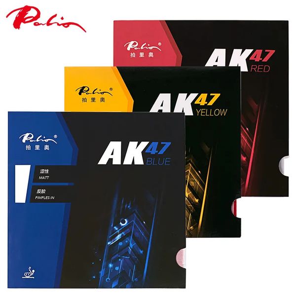 Borrachas de tênis de mesa original palio ak47 borracha loop ofensivo vermelho azul amarelo ak 47 rotação ataque ping pong esponja 231006