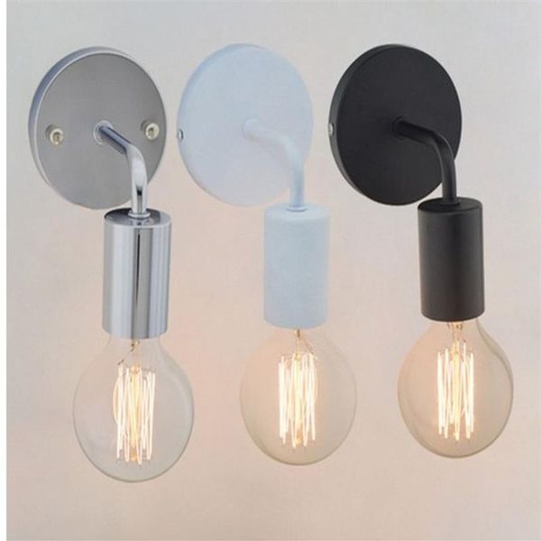 Loft americano vintage lâmpadas de parede industrial iluminação interior lâmpadas cabeceira luzes parede para decoração casa e27 preto branco color266u