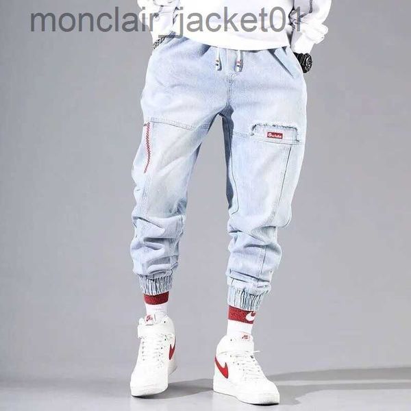 Calças masculinas streetwear hip hop calças de carga calças de brim masculinas calças elásticas harun calças corredores no outono e inverno j231006