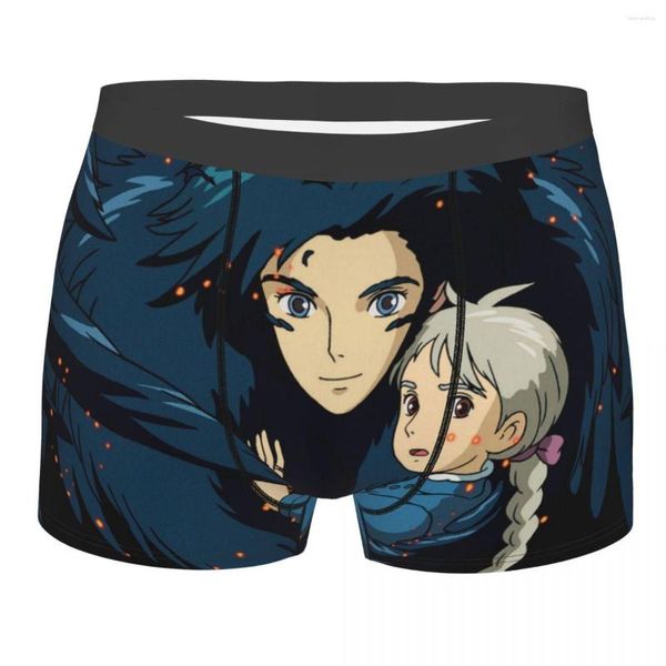 Mutande Conflitto Uomo Boxer Slip Howl Moving Castle Hauru Movie Pantaloncini con stampa di alta qualità altamente traspiranti Idea regalo