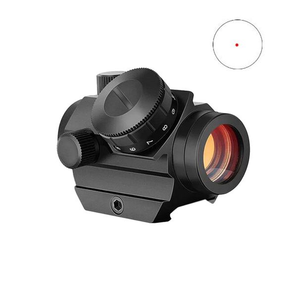 Tactical red dot sight compacto t1 1x20mm iluminação escopo multi revestido riflescope com 20mm picatinny weaver montagem airsoft caça