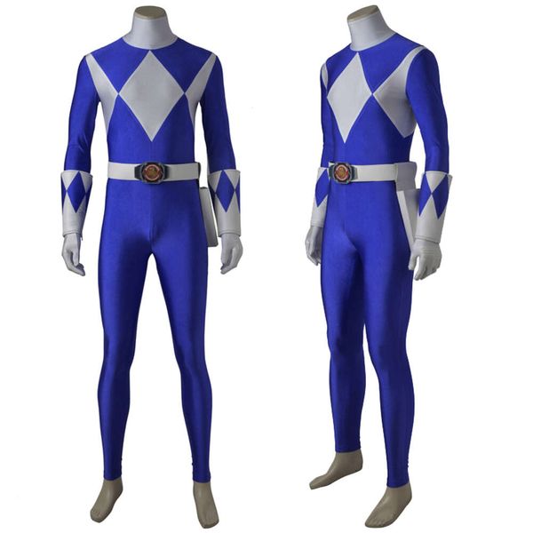 Superheld Blue Billy Cosplay Body mit Stiefeln Blue Ranger Cosplay Kostüm Goushi Battle Bodysuit Hallowee Outfit 3D Gedrucktes Cosplay