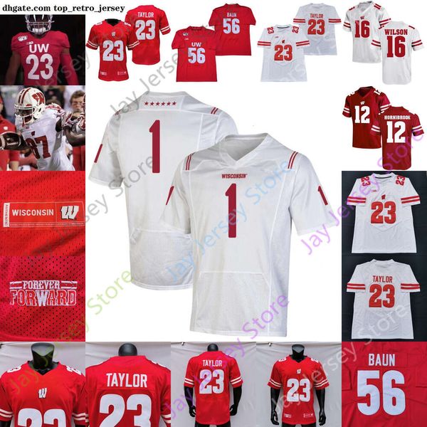 American Wear NEW Jerseys Wisconsin Badgers Football Jersey NCAA College JJW attR ussellW ilsonJ akeF ergusonD annyD avisI IIJ ackS anbornG rahamM ertzi saacG ueren