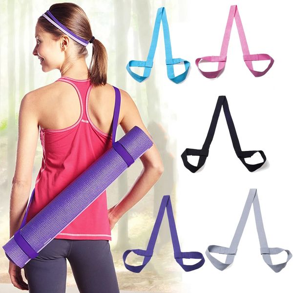 Faixas de resistência portátil yoga esteira cinta cintos de armazenamento ajustável laços esportes sling ombro carry cinto exercício estiramento fitness equipamento 231005