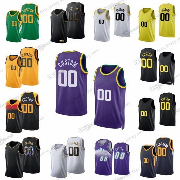 Personalizado 2023-24 Novas camisas de basquete impressas Markkanen Sexton Olynyk Clarkson Dunn Yurtseven Samanic Agbaji Kessler Potter George Hendricks Hauser Collins