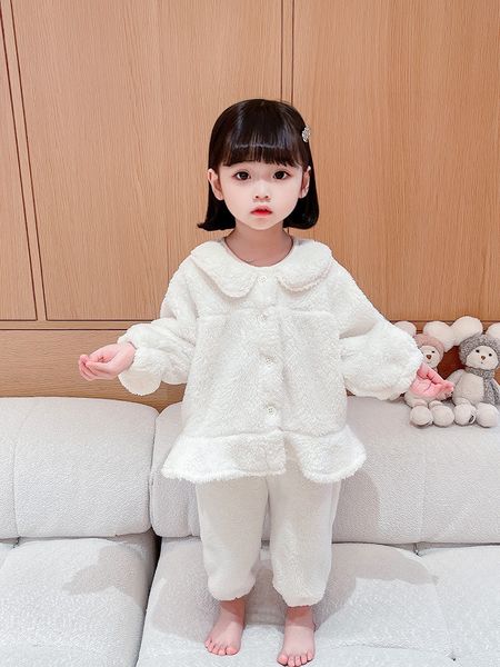 2023 neue Designer-Stil Baby Mädchen Pyjamas Sets Winter Nachtwäsche Kinder Home Kleidung Kinder Pyjamas Korallen Samt Pyjamas Kinder Prinzessin Pyjamas Weihnachtsgeschenk