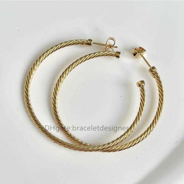 Haken Designer kostenloser Schmuck Bijoux Frau Mode Ohrring Gold Luxus Ohrringe Twisted Wire Schnalle Versand Ohrringe aus Sterlingsilber mit 14 Karat Gelb plattiert K1LP