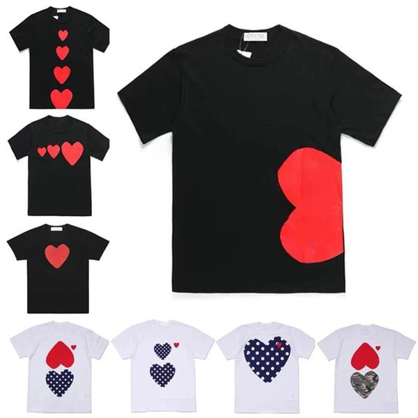 25 T-shirt da uomo T-shirt da donna a maniche corte Set cuore rosso T-shirt estive Stampa di lettere Stile Hip Hop Porta borsa tote 0102307f