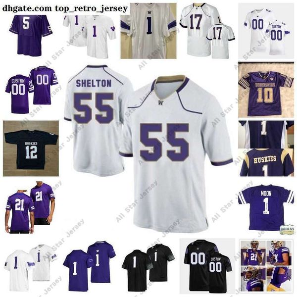 American College Football Wear 7 Sam Huard Jersey 17 Sav'ell Smalls 59 Draco Bynum 55 Troy Fautanu 71 Nate Kalepo 15 Daniel Heimuli 16 Rome Odunze 5 Sean McGrew Personalizado