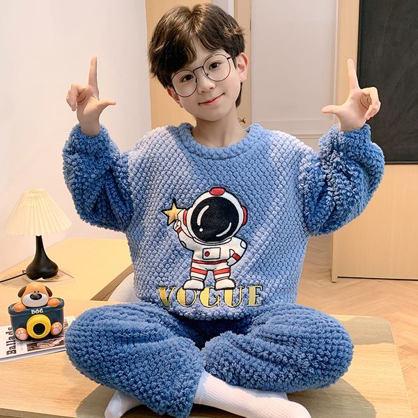 2023new meninos pijamas conjuntos de inverno crianças roupas de casa pijamas de flanela pijamas de veludo coral presente de natal