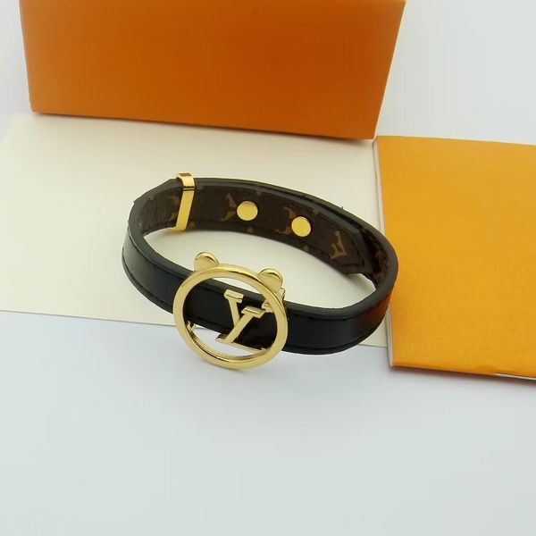 Luxuriöses Rindsleder-Armband mit Buchstaben und Tiermotiv für Damen und Herren, universelle Modekleidung