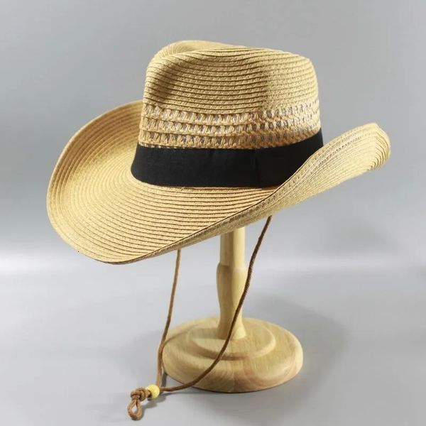 Cappelli a tesa larga Cappelli a secchiello Cappelli panama maschili di grandi dimensioni testa grande uomo pieghevole berretto fedora da cowboy uomo cappello di paglia taglie forti 58CM 60CM 62CM 231006