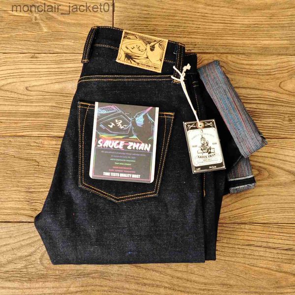 Jeans masculinos Saucezhan 308XX-z1 Jeans masculinos 21 oz Rainbow Selvedge Denim Vintage Raw Jeans para homens Sanforized Unwashed Heavyv Denim Jeans J231006