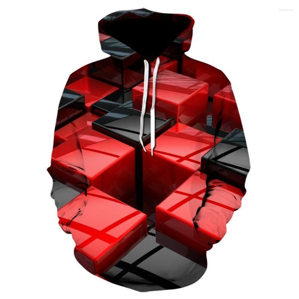 Erkek Hoodies 2023 Moda Çocuk Erkek Kız Unisex Çocuk 3D Baskılı Kırmızı Meydan