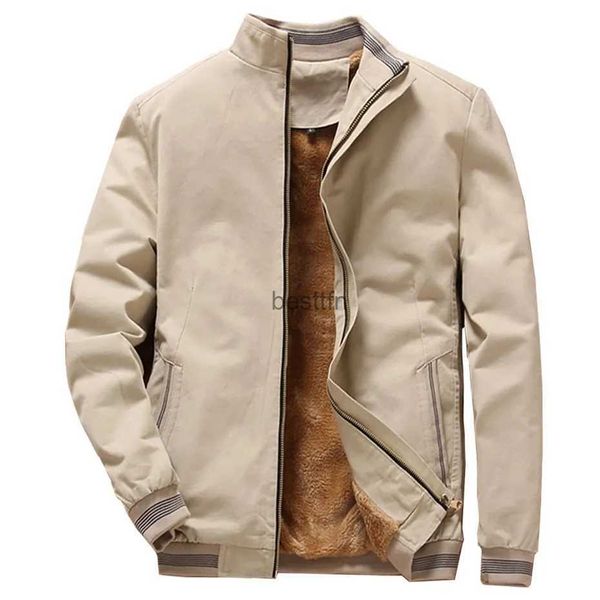 Herrenjacken Herbst Winter Fleecejacke Männer Mantel Jacken Einfarbig Mode Lässig Mantel Khaki Schwarz Militär Baseball Mäntel KleidungL231006