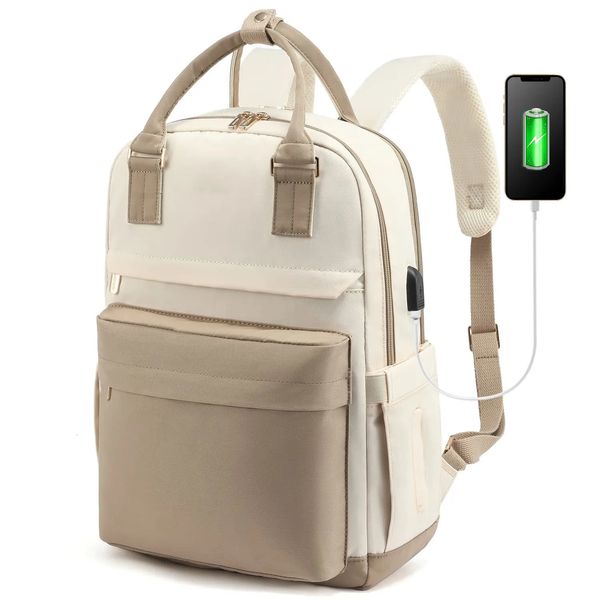 Mochila escolar mochila de viagem para laptop bolsa escolar à prova d'água de grande capacidade portátil com USB 231005