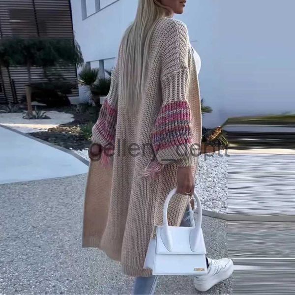 Kadın Sweaters Sonbahar Kış Baskılı Patchwork Patswork Tassel Sweater Kadınlar V Yez Kaburga Kazak Kazak hırka Vintage Fener Uzun Kollu Sıcak Jumper J231006