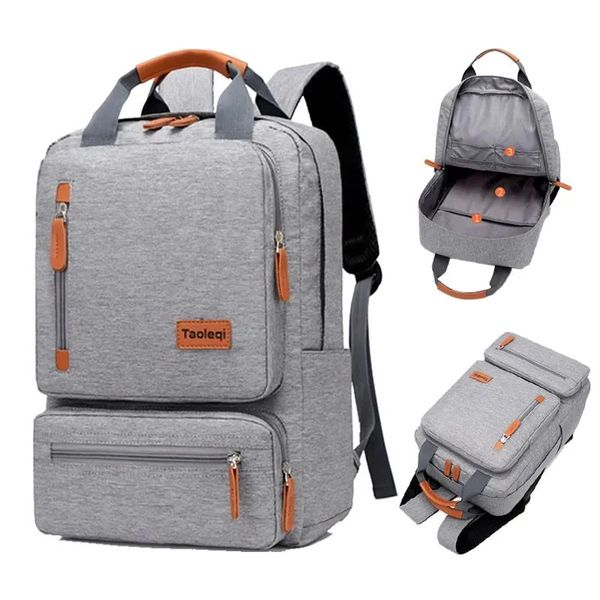 Mochilas escolares 156 polegadas Laptop Mochila Homens Negócios Lazer Viagens Moda Tendência Canvas College School Bag Mochilas Impermeáveis 231005