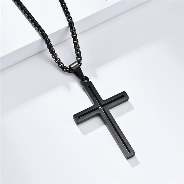 Anhänger Halsketten Klassische Kreuz Halskette Für Frauen Männer Edelstahl Link Kette Coole Jungen Mädchen Mode Schmuck Geschenk Großhandel