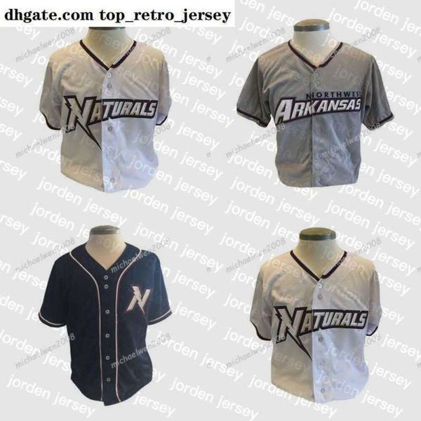 НОВАЯ студенческая одежда, мужские рубашки Northwest Arkansas Naturals, бело-серые, темно-синие, рубашки с двойной прошивкой, бейсбольные майки высокого качества