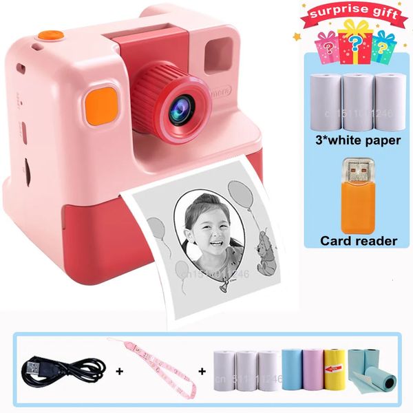 Videocamere per bambini Stampa fotografica istantanea per bambini 1080P HD Digital Po Paper Giocattolo per bambini Regalo di Natale 231006