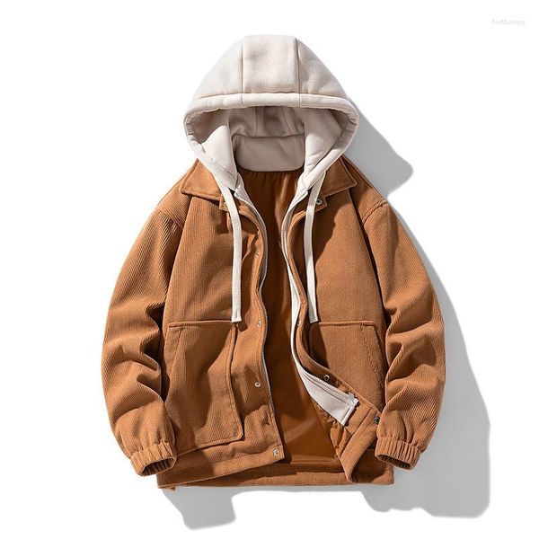 Erkek Ceketler Sonbahar Kış Men Palto Kapşonlu Sokak Giyim Hip Hop Tasarımcı Gevşek Kırış Kargo Ceket Out Giyim