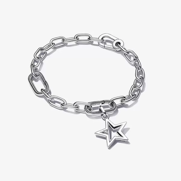 Braccialetti con ciondoli Pandora Nuove perline per donne Diamanti Orecchino Ciondolo Designer Gioielli di fidanzamento Regalo Fai da te Fit Me Sparkling Star Link