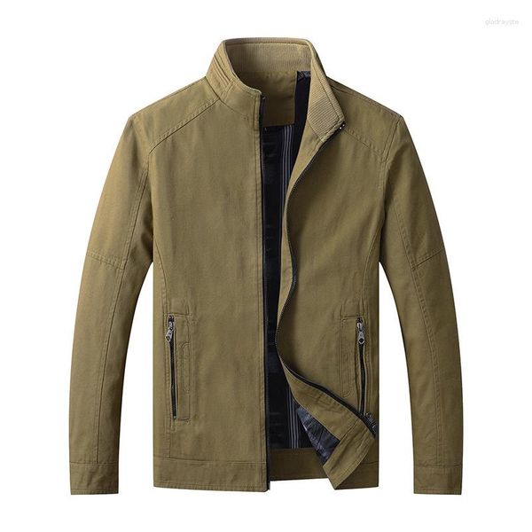 Männer Jacken Jacke 2024 Slim Fit Casual Koreanische Mode Tasche Mantel Männlichen Frühling Herbst Klassische Stehkragen Männer Kleidung